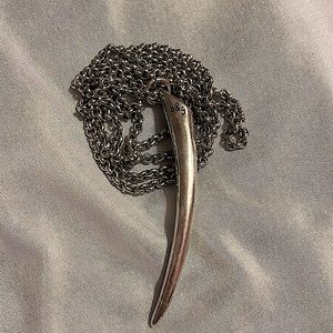 b&g silver tusk necklace